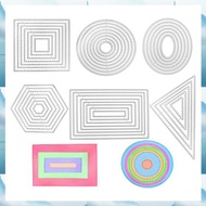 (WJRN) 6 PCS Cutting Die Stencils Metal Set Silver Different Shape Die Cut Polygon Embossing Tools F