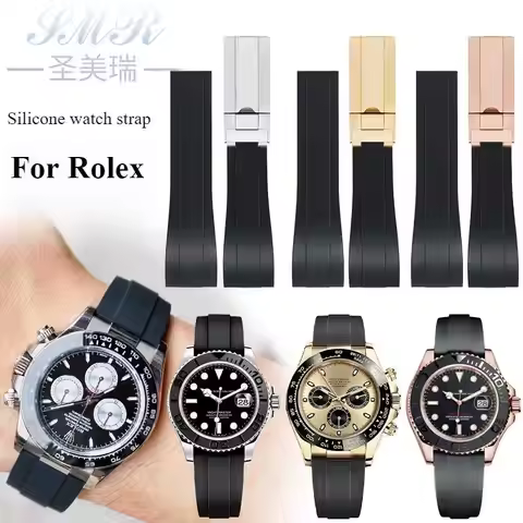 For original Rolex watch strap silicone Yacht Master type meteorite Cosmograph Daytona rubber strap