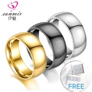 8mm Gold Ring 316L Stainless Silver Ring Lover Ring Men's Ring Women Rings Cincin Lelaki Hitam Cincin Emas Ring Wanita