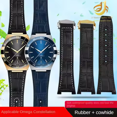 For Omega constellation 41mm watch strap bracelet Manhattan 39mm cowhide rubber buttom male observat