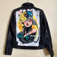 貓女 蝙蝠俠 蜘蛛人 超人 彩繪牛仔外套 訂製外套