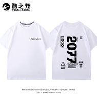Cyberpunk 2077 Pure Cotton T-shirt - Casual Dropped Shoulder Design for Summer