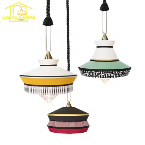 Japanese Minimalist Wabi-sabi Fabric Art Decorative Pendant Lights LED E27 Modern Interior Lighting 
