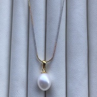 3 Kings Necklace With Real Pearl Pendant White Water Drop Shape