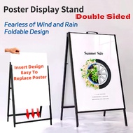 Double-Side Metal Poster Display Stand KT Board Holder Foldable Sign Heavy A-Frame Penyangga Iklan广告