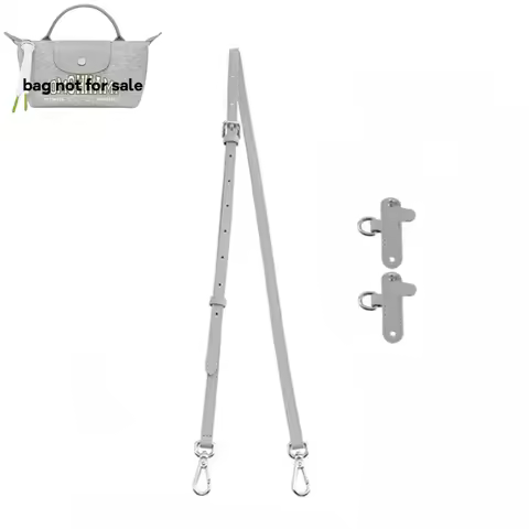 Leather Strap for Longchamp Mini Bag Shoulder Adjustable Strap New Gray Mini Punch-free Modification