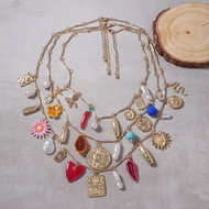 ZA Bohemian Fashion Personality Multi-layered Alloy Sun Flower Snake Versatile Beach Casual Womens N