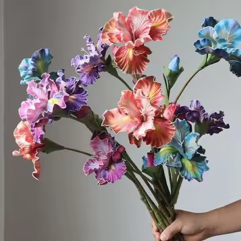 1pcs EVA Artificial Cattleya Orchid Real touch Flowers Home Fashion Party Wedding Decorative