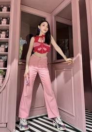 Watermelon boy pants กางเกงขายาวสีชมพู ไซส์ M