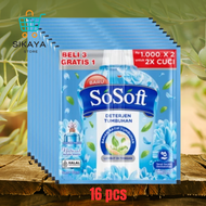 16pcs Sosoft / so soft / Gentle gen sachet 80ml 3 gratis deterjen cair renceng