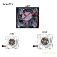 FUN 2510 3010 4010 Cooling Fan LED Fan 12V 24V Silent Luminous Hydraulic Bearing Fan Quiet Cooler he