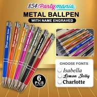 6pcs Personalized Ballpen Metal Retractable Ballpen Ballpoint pens 0.5mm point tip ballpen