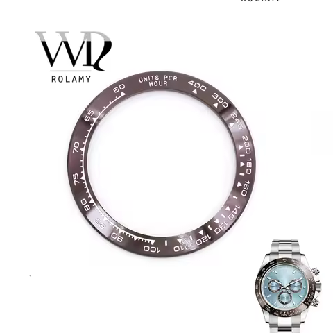 Rolamy Wholesale High Quality Ceramic Brown with White Writing 38.6mm Watch Bezel For Rolex DAYTONA