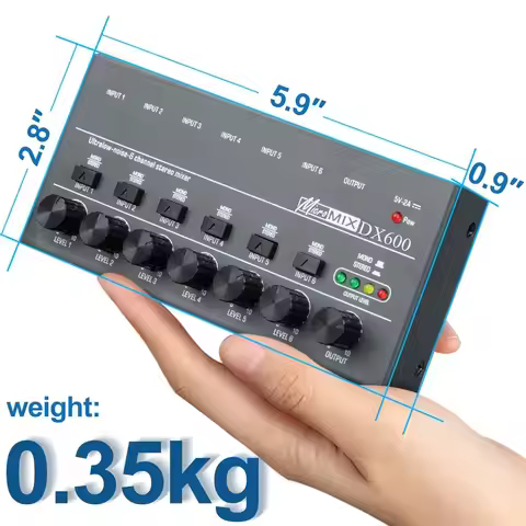 Mini Audio Mixer 6-Channel Audio Interface DJ Sound Mixer Studio Recording Console Sound System Soun