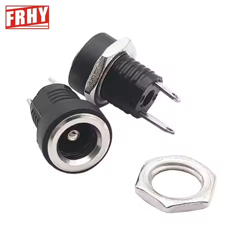 10 Pack DC022 B Power Jack Panel Mount Connector DC 5.5mm x 2.1 DC 5.5mm x2.5mm Female Solder Type P
