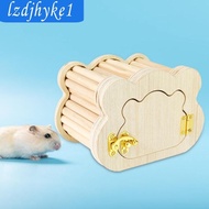 [Lzdjhyke1] Hamster Wood House Cage Accessories Wooden Toy Hamster Hideout for Dwarf Hamster