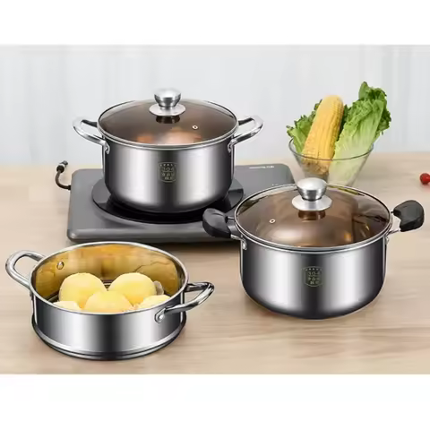 Household stainless steel soup pot, commercial 304 stew pot, soup stew, meat stew, soup steaming, in