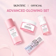 SKINTIFIC 4pcs Advanced Glowing set Skincare package with Moisturizer + Niacinamide Serum + Glycolic
