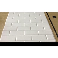 WALLPAPER DINDING STICKER FOAM BATA PUTIH PLAIN KULIT JERUK 70x77cm
