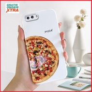 Feilin Acrylic Hard case Compatible For OPPO A3S A5 2020 A5S A7 A9 2020 A12 A12S A12E aesthetics Mobile Phone casing Delicious Pizza Pattern Accessories hp casing full cover
