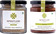 Spiritude Tea Masala Powder & Premium Belgian Chocolate Hazelnut Spread Combo - 100g Chai Masala for