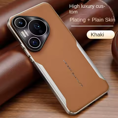 Color-blocked Plain Leather All-inclusive Lens Case For Huawei Pura 80 Ultra 70 Pro +Mate 70 Pro Mat