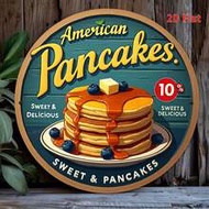 1pc Vintage American Pancake Metal Wall Decor - 50s Retro Diner Breakfast Cafe Sign With Fluffy Panc