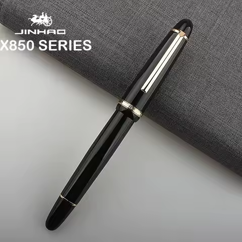 1/5 PCS JINHAO X850 Fountain Pen Black Gold EF F Iridium Nibs Office Business Writing Ink Pen Statio