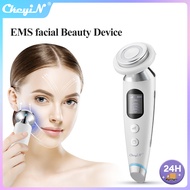 【Philippines Delivery】CkeyiN Hot Face Beauty Massager EMS Vibrate Skin Care Device with 4 Modes for Clean Shrink Pores Remove Wrinkles, Rechargeable MR656W