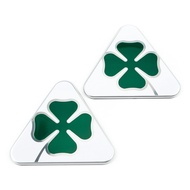 [MIGOUD] 2pcs Alfa Romeo Green Clover Side Fender Stickers Emblems Badges QV Logo Giulia Stelvio Qua