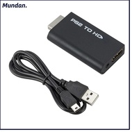 MUNDAN Converter, PS2 to HDMI 480i/480p/576i Adapter, Portable HD Cable Game to HDMI 3.5mm Audio Out