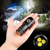 Ultra Bright 3LED Rechargeable Flashlight - 18350 Battery Waterproof Camping Outdoor Work Light