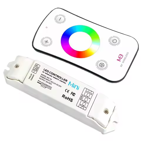 M3-3A Mini Led RGB Strip Controller 3A 3 Channel Receiver RF Wireless Touch Remote DC12V-24V 3Ax3CH 
