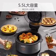 九陽空氣炸鍋KL55-VF735不用翻面家用智能可視機身蒸烤炸一體機