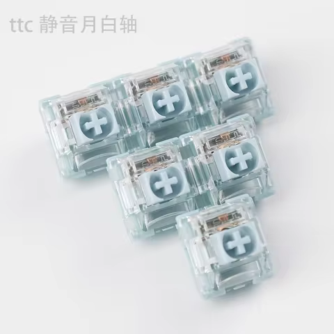 TTC Silent Bluish White Switch Mechanical Keyboard Mute Tactile Switches 3 Pin 42 gf RGB For AULA F7