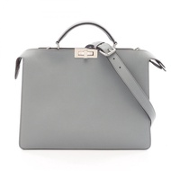 【二手】Fendi FENDI Peekaboo ISeeU 中號 2WAY 手提包 7VA529 灰色皮革 Peekaboo ISeeU 中號 男士二手 A