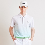 FILA GOLF 男滿版老花涼感POLO衫-漸層綠 1POY-2001-LN