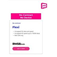 Yes flexi Simcard 5G & 4G Truly Unlimited Hotspot For Wireless Broadband Modem