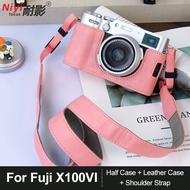 Fuji X100VI High-Quality Leather Camera Case Bag With Shoulder Strap for FUJIFILM X-100V XT100 XT200 XT1 XE1 XE2 XF10 XA5 XT4 XT5 XT100S X100F