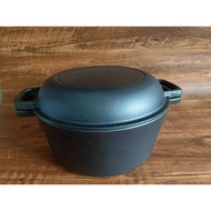 Cast Iron Bread Pot Baking European Pack Dual-Use Pot Multi-Purpose Stew Pot Soup Pot Uncoated Oven 