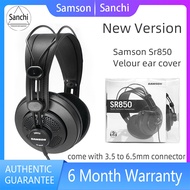 Original SAMSON SR850 Professional Studio Reference หูฟังมอนิเตอร์ชุดหูฟังแบบไดนามิก Semi-Open Design สำหรับบันทึกการตรวจสอบ Music Appreciation เกมเล่น DJ