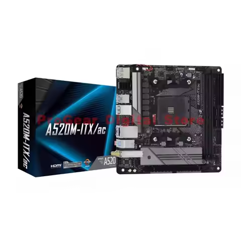For the ASROCK A520M-ITX/ac AM4 DDR4 Mini-ITX WiFi Motherboard, it supports AMD Ryzen 5000/4000G/300