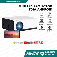Android Projector T01A 2000 Lumens Smart Projector Wifi Bluetooth Mini Portable Projector T01A Mirro