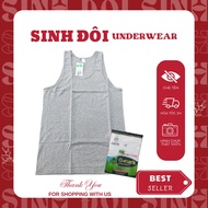 Men's round neck undershirt in white, gray, black cotton (Coconut leaf t-shirt) with three holes and