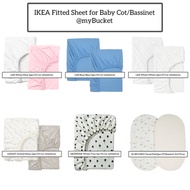 IKEA Fitted Sheet for Baby Cot/Bassinet (Cadar Katil/Cot) - LEN/LENAST/GULDVÄVARE/RÖDHAKE/GRÖNFINK/Ä