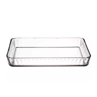 Borcam Rectangle Fluted Tray Baking Dish B59204 Pie Cake Glass Casserole Bakeware Ovenware Mangkuk K