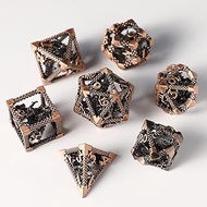 Metal DND Dice Set 7 Hollow 3D Dragon DND Dice Hollow Polyhedron Dice D20 D12 D10 D% D8 D6 D4 for Du
