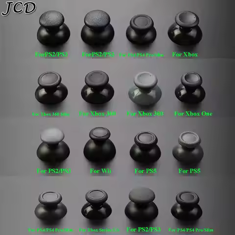 JCD 1Piece Replacement 3D Analog Thumbstick Thumb Stick Mushroom Grip Cap Cover for PS2 PS3 PS4 Pro 