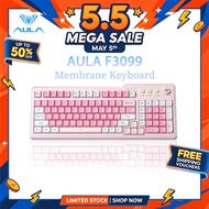 AULA F3099 Membrane Keyboard 99 Keys Tri-mode RGB Multi-function Roller for Wireless Office Keyboard