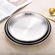 Dinner Plate Rice Plate 304 Stainless Steel Plate Stainless Steel Double Layer Plate Insulated Plate